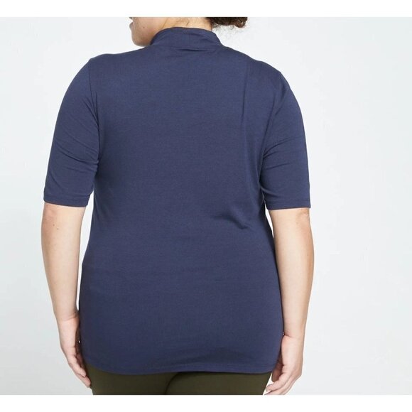 Universal Standard Womens 6X Navy Modern Mock‎ Neck Tee NWT - Picture 2 of 5